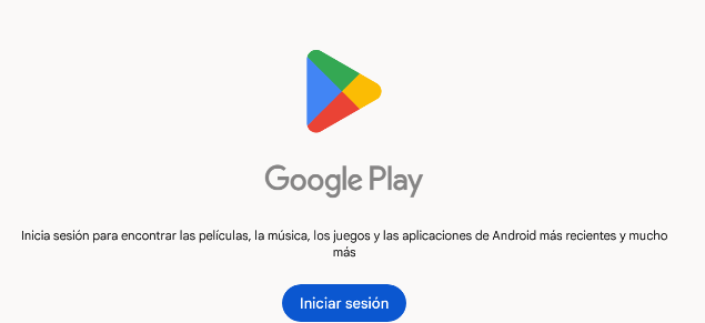 Google Play Store ha sido instalada - Iniciar sesión para continuar
