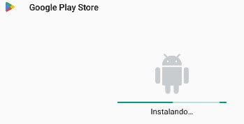 Progreso de la instalacion Play Store de Google