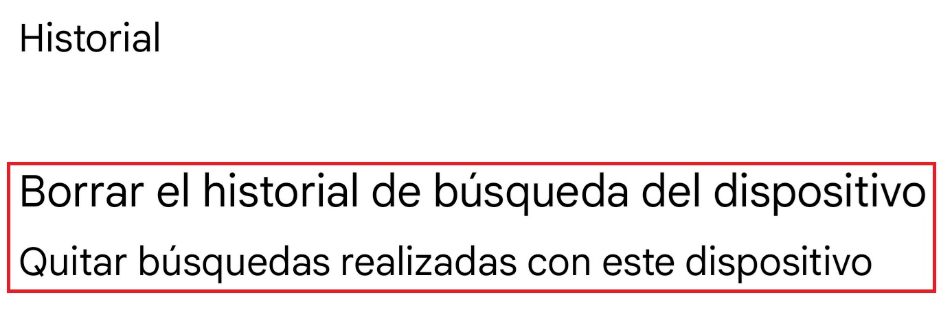 ¿Desde donde puedo borrar el historial de búsquedas recientes en Google Play Store?